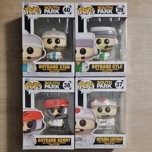 New FUNKO POP ! South Park Boyband COMPLETE SET OF (4) - Kyle Cartman Kenny Stan